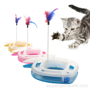 Cat Play Toy Feather Track con pelota